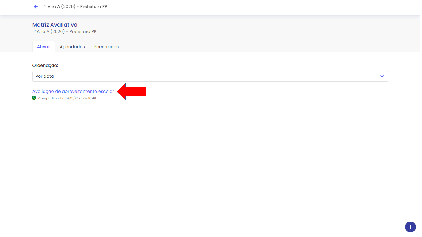 Selecionar matriz avaliativa