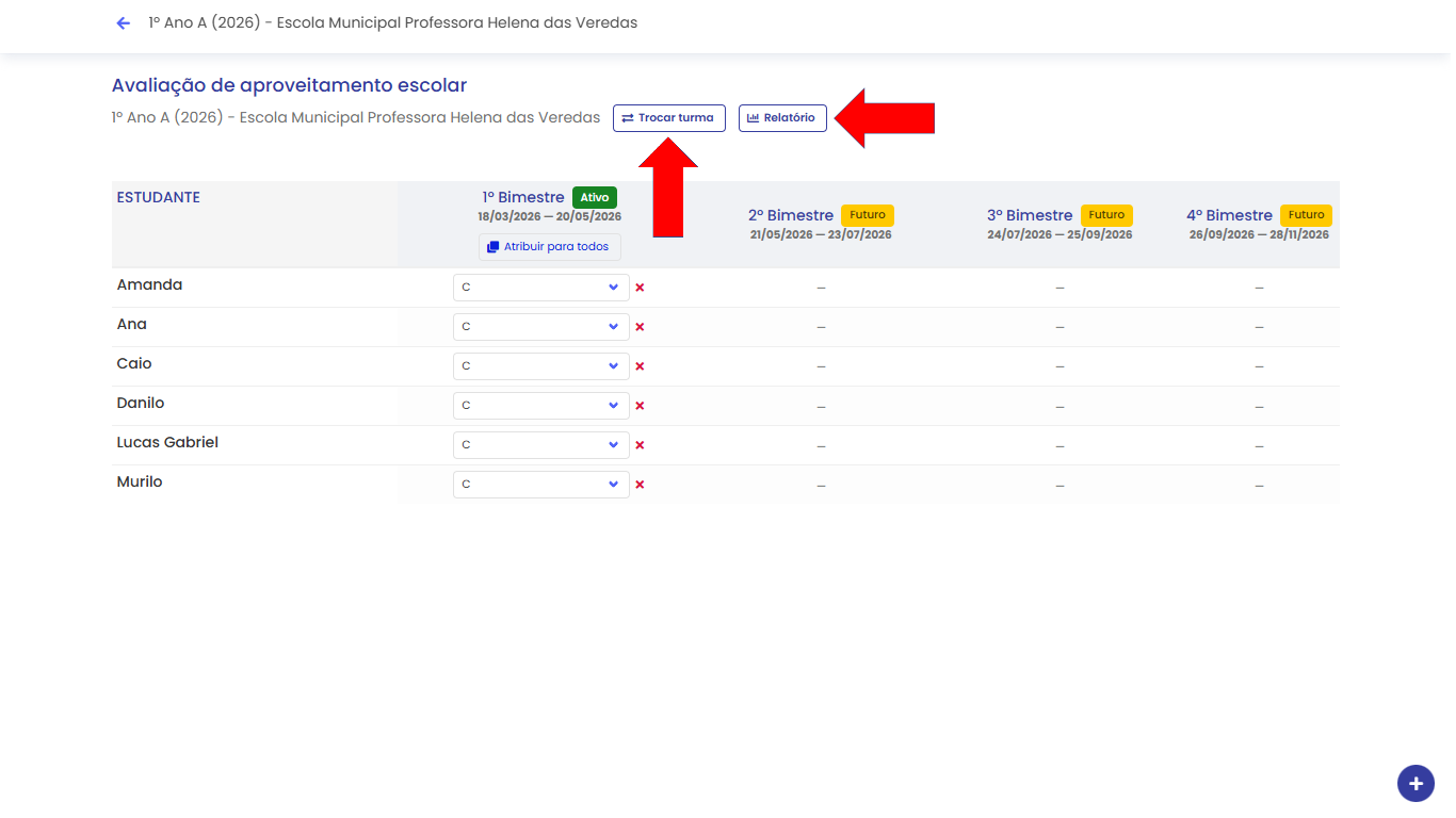 Selecionar matriz avaliativa