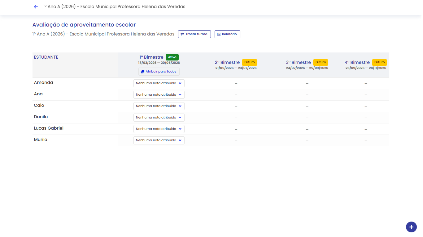 Selecionar matriz avaliativa