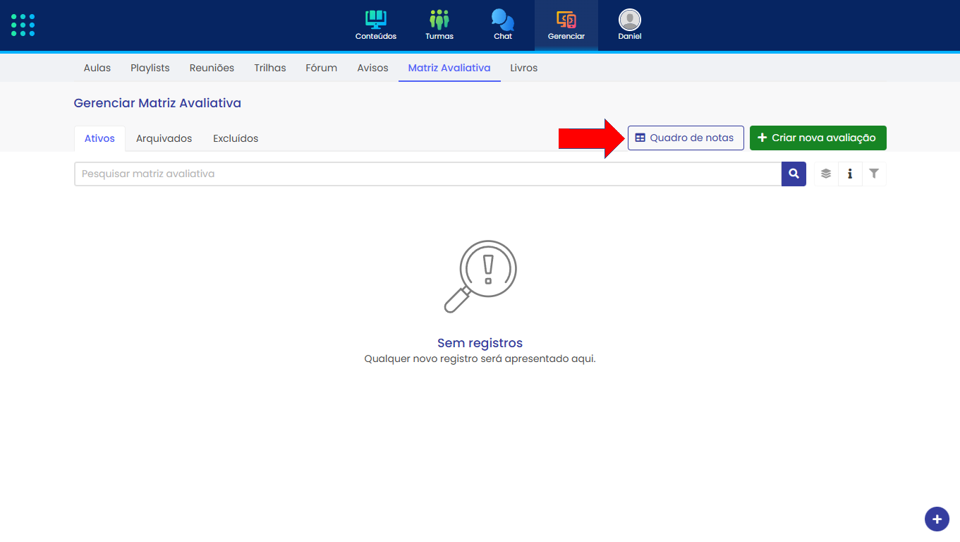 Abrir aba Matriz Avaliativa