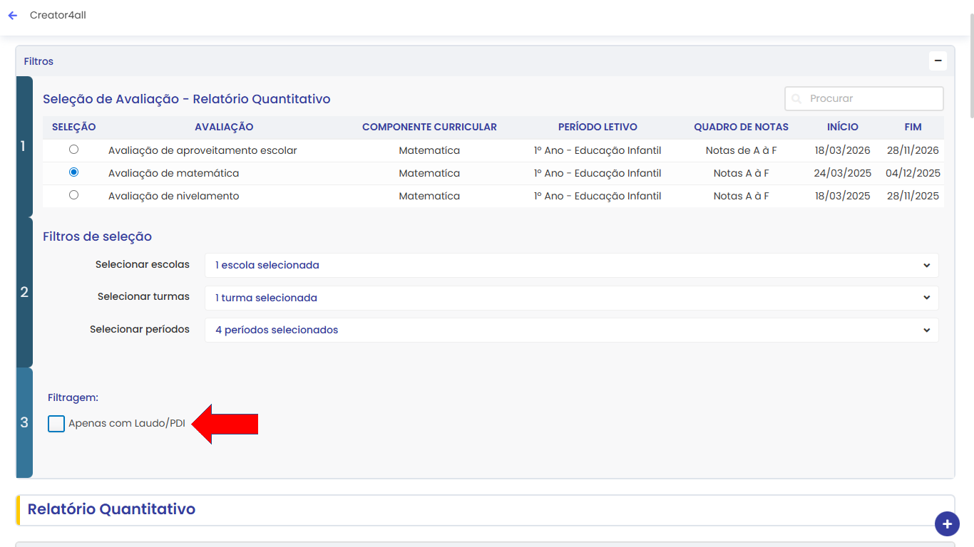Configuração do Relatório